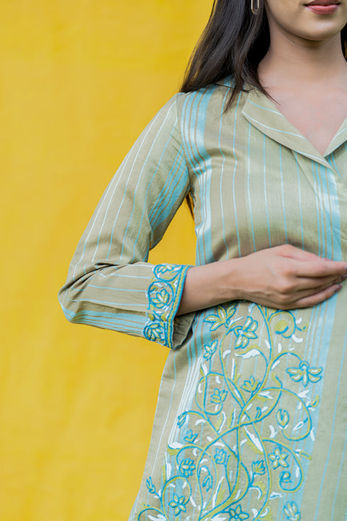Hasrat Hand-Embroidered Wrap Dress